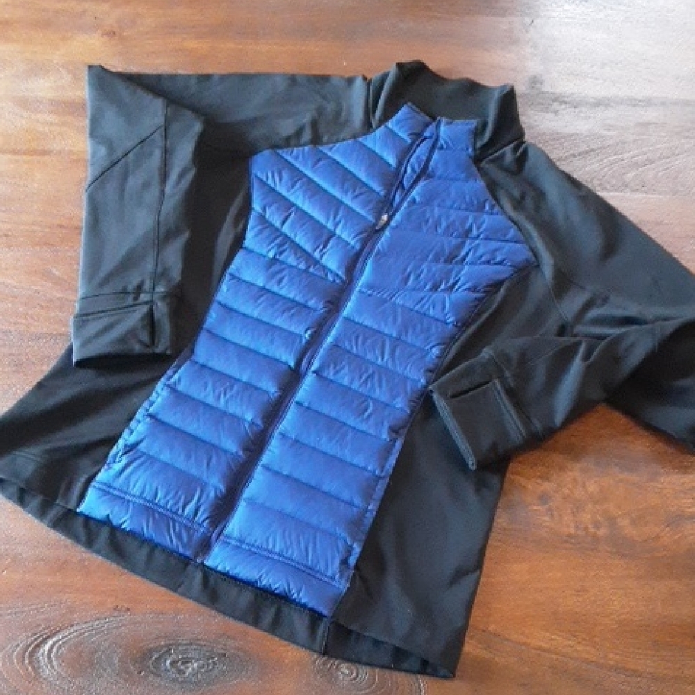 Lucy Women's Black and Blue Puffer Jacket